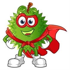 Superhero Durian Classroom Fruit Transparent Sticker